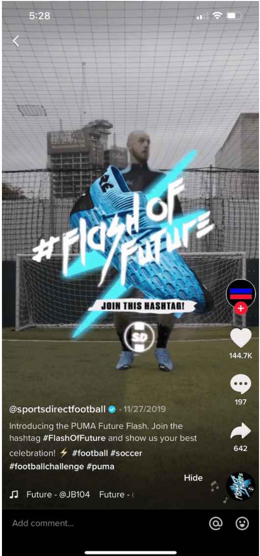 Puma Branded Effect Example of a branded effect by Puma