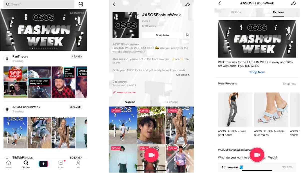 ASOS Hashtag Challenge example of a hashtag challenge by ASOS