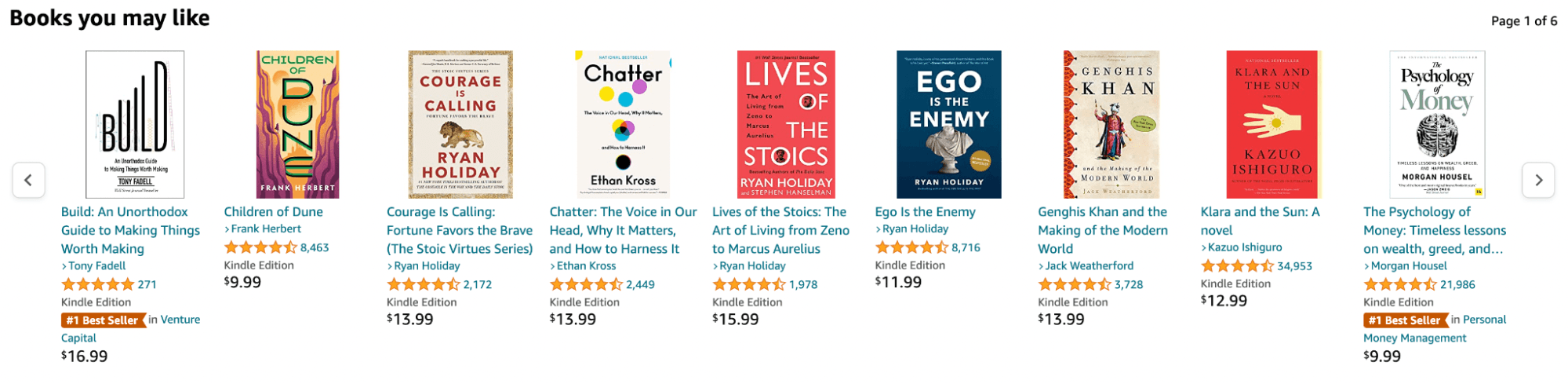 Amazon Homepage Amazon homepage with personalized recommendations