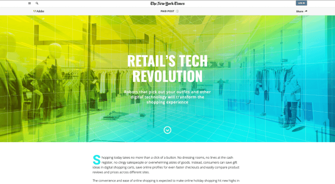 Adobe Native Post NYT Native post by Adobe on NYT